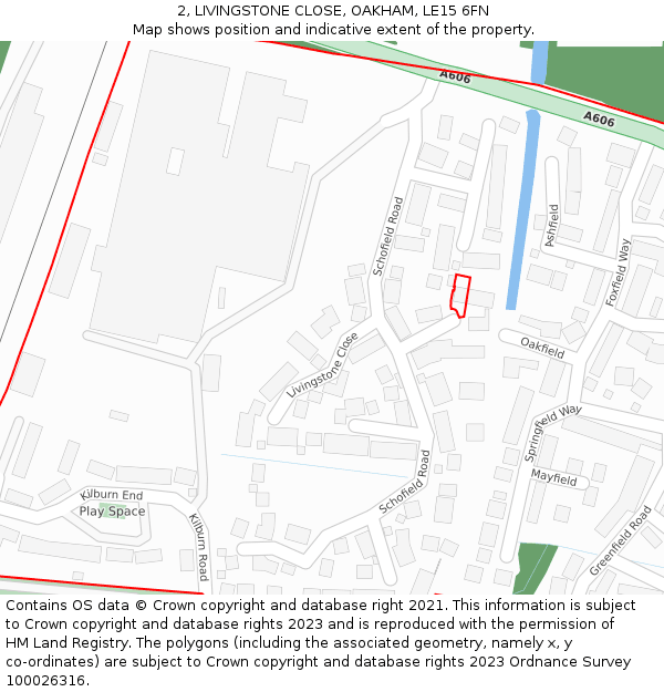 2, LIVINGSTONE CLOSE, OAKHAM, LE15 6FN: Location map and indicative extent of plot