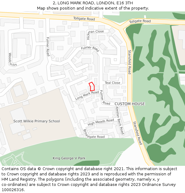 2, LONG MARK ROAD, LONDON, E16 3TH: Location map and indicative extent of plot