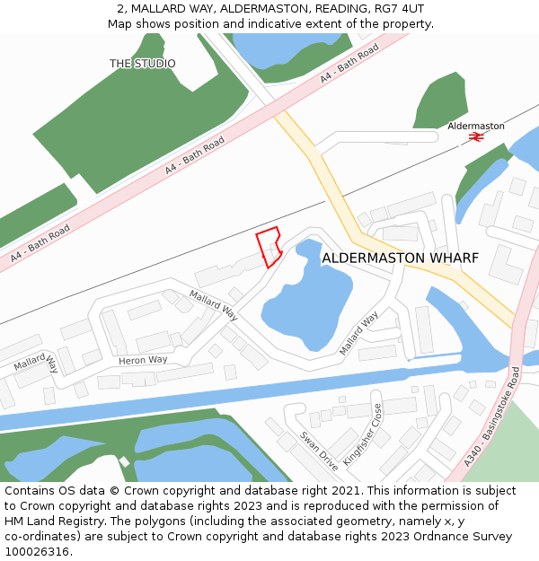 2, MALLARD WAY, ALDERMASTON, READING, RG7 4UT: Location map and indicative extent of plot