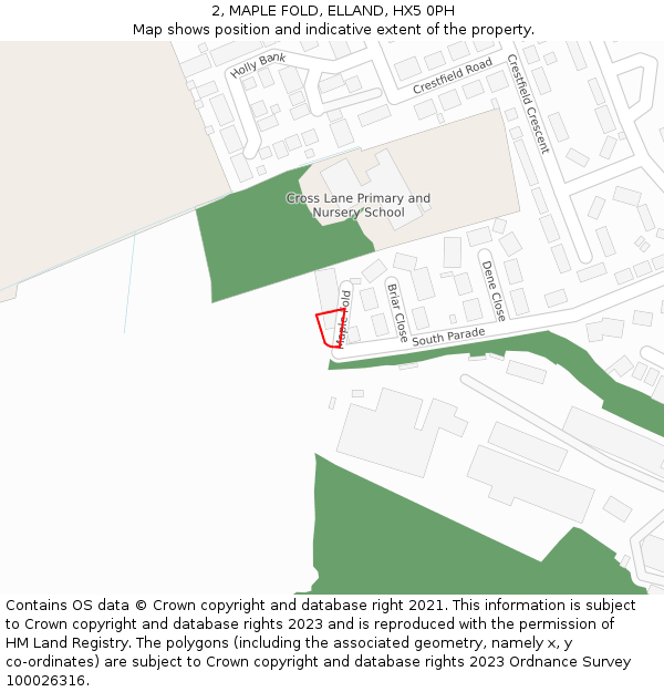 2, MAPLE FOLD, ELLAND, HX5 0PH: Location map and indicative extent of plot