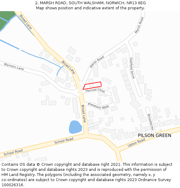 2, MARSH ROAD, SOUTH WALSHAM, NORWICH, NR13 6EG: Location map and indicative extent of plot