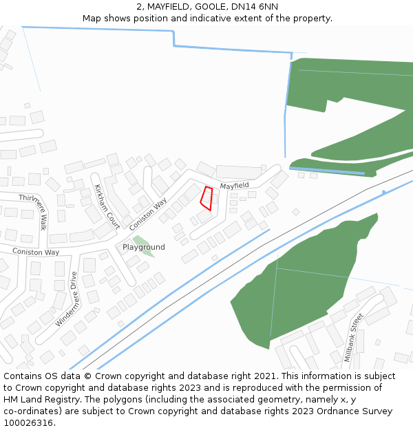 2, MAYFIELD, GOOLE, DN14 6NN: Location map and indicative extent of plot