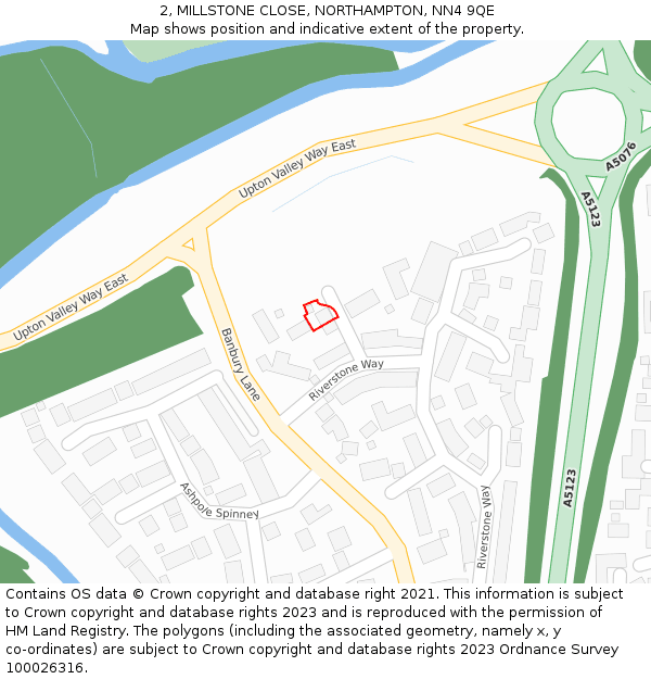 2, MILLSTONE CLOSE, NORTHAMPTON, NN4 9QE: Location map and indicative extent of plot
