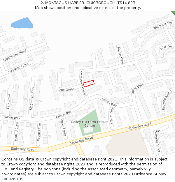 2, MONTAGUS HARRIER, GUISBOROUGH, TS14 8PB: Location map and indicative extent of plot