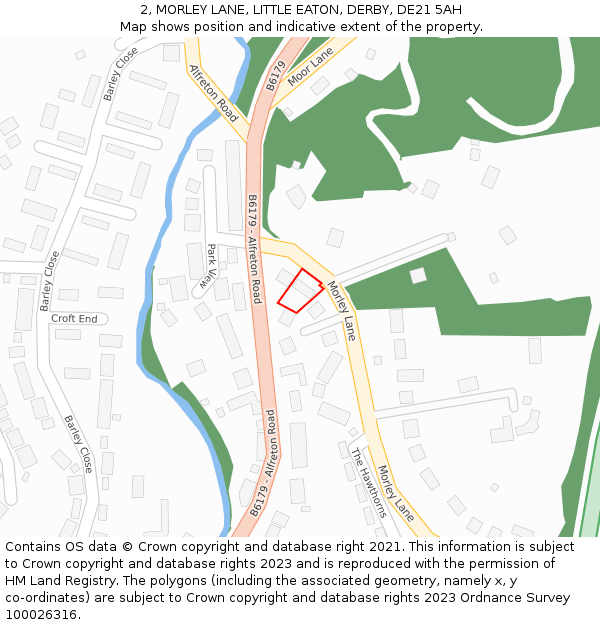 2, MORLEY LANE, LITTLE EATON, DERBY, DE21 5AH: Location map and indicative extent of plot