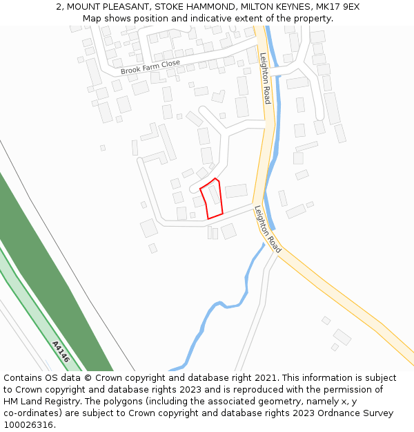 2, MOUNT PLEASANT, STOKE HAMMOND, MILTON KEYNES, MK17 9EX: Location map and indicative extent of plot