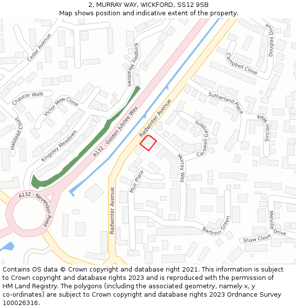 2, MURRAY WAY, WICKFORD, SS12 9SB: Location map and indicative extent of plot