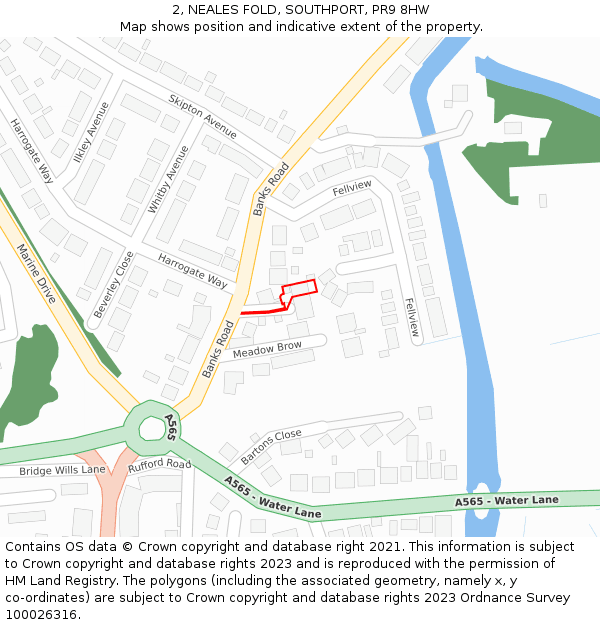 2, NEALES FOLD, SOUTHPORT, PR9 8HW: Location map and indicative extent of plot