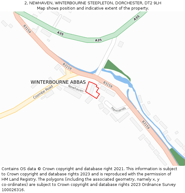 2, NEWHAVEN, WINTERBOURNE STEEPLETON, DORCHESTER, DT2 9LH: Location map and indicative extent of plot