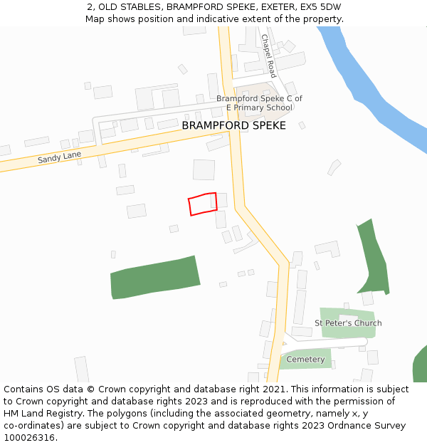 2, OLD STABLES, BRAMPFORD SPEKE, EXETER, EX5 5DW: Location map and indicative extent of plot