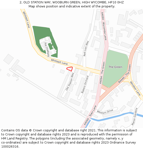 2, OLD STATION WAY, WOOBURN GREEN, HIGH WYCOMBE, HP10 0HZ: Location map and indicative extent of plot