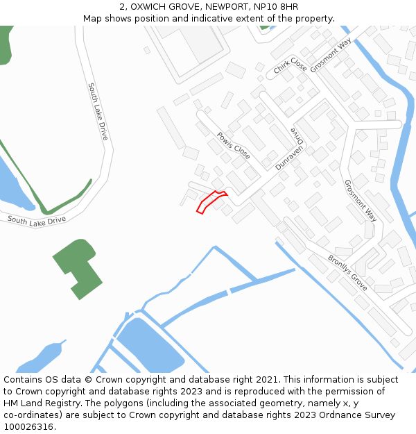 2, OXWICH GROVE, NEWPORT, NP10 8HR: Location map and indicative extent of plot