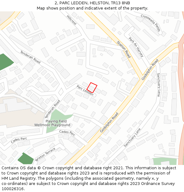 2, PARC LEDDEN, HELSTON, TR13 8NB: Location map and indicative extent of plot