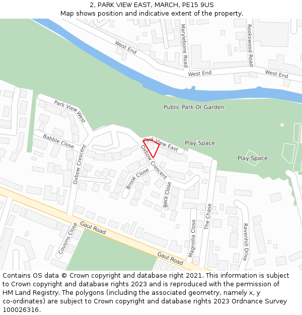 2, PARK VIEW EAST, MARCH, PE15 9US: Location map and indicative extent of plot