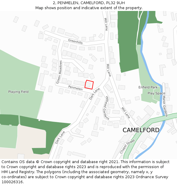 2, PENMELEN, CAMELFORD, PL32 9UH: Location map and indicative extent of plot