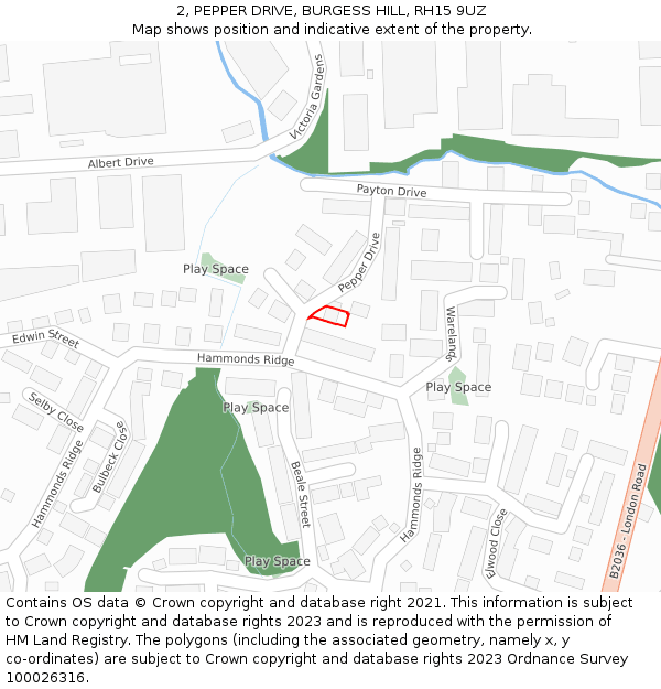 2, PEPPER DRIVE, BURGESS HILL, RH15 9UZ: Location map and indicative extent of plot