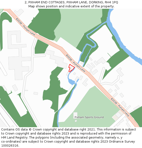 2, PIXHAM END COTTAGES, PIXHAM LANE, DORKING, RH4 1PQ: Location map and indicative extent of plot