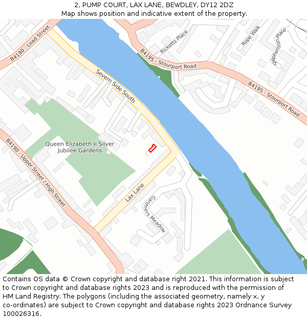 2, PUMP COURT, LAX LANE, BEWDLEY, DY12 2DZ: Location map and indicative extent of plot