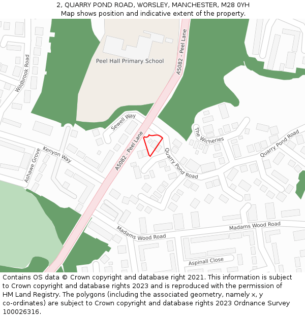 2, QUARRY POND ROAD, WORSLEY, MANCHESTER, M28 0YH: Location map and indicative extent of plot