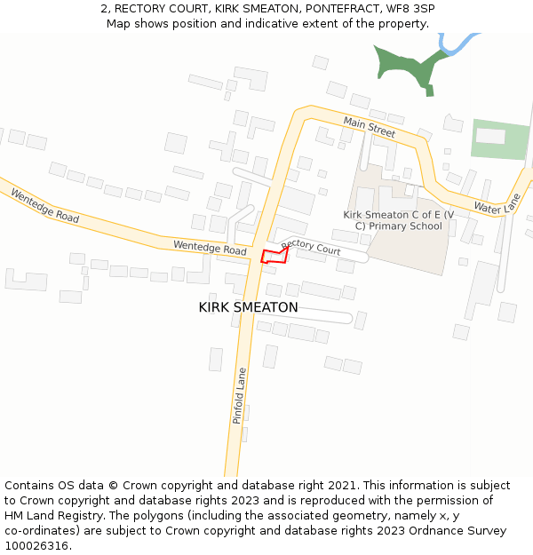 2, RECTORY COURT, KIRK SMEATON, PONTEFRACT, WF8 3SP: Location map and indicative extent of plot