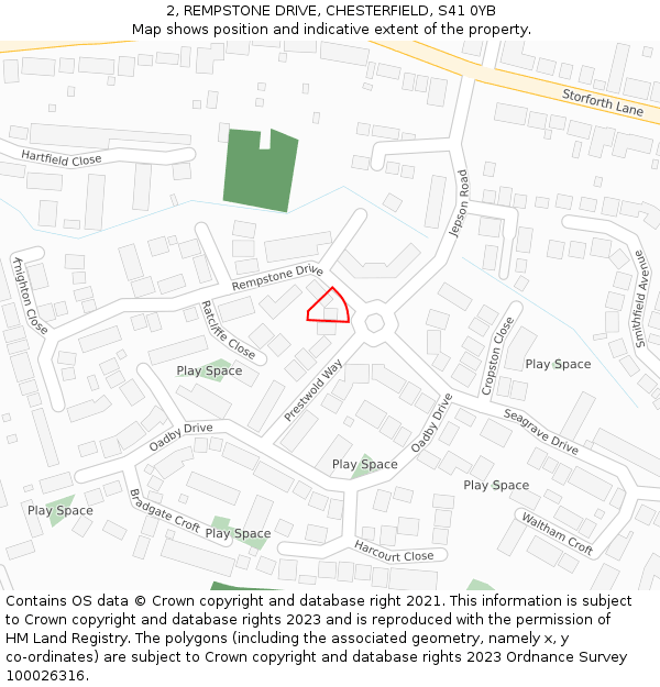 2, REMPSTONE DRIVE, CHESTERFIELD, S41 0YB: Location map and indicative extent of plot