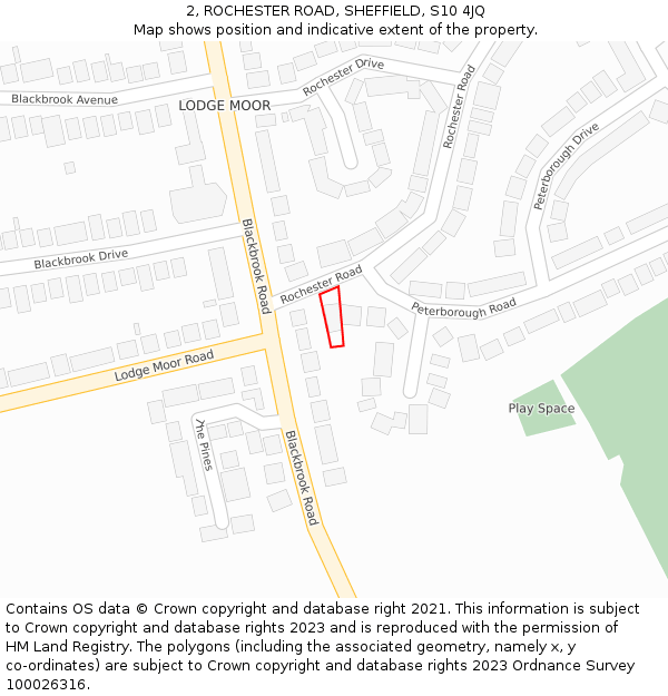 2, ROCHESTER ROAD, SHEFFIELD, S10 4JQ: Location map and indicative extent of plot