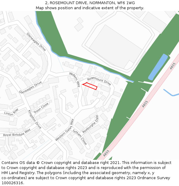 2, ROSEMOUNT DRIVE, NORMANTON, WF6 1WG: Location map and indicative extent of plot