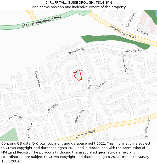 2, RUFF TAIL, GUISBOROUGH, TS14 8PN: Location map and indicative extent of plot