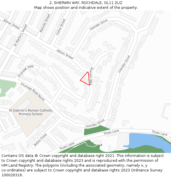 2, SHERWIN WAY, ROCHDALE, OL11 2UZ: Location map and indicative extent of plot