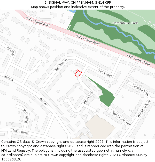 2, SIGNAL WAY, CHIPPENHAM, SN14 0FP: Location map and indicative extent of plot