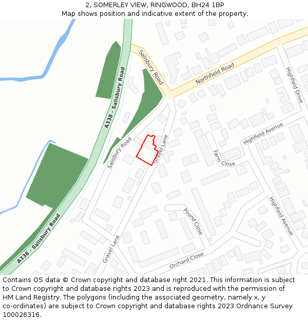 2, SOMERLEY VIEW, RINGWOOD, BH24 1BP: Location map and indicative extent of plot