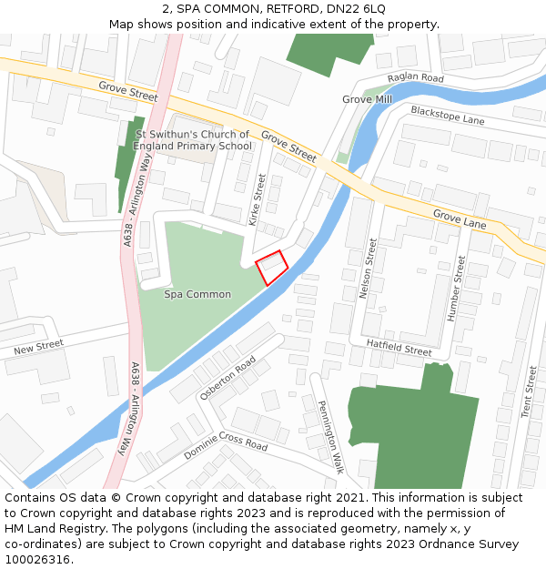 2, SPA COMMON, RETFORD, DN22 6LQ: Location map and indicative extent of plot