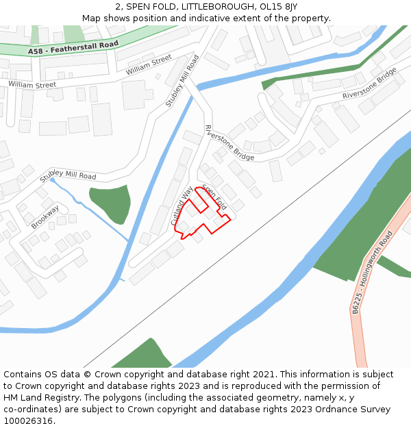 2, SPEN FOLD, LITTLEBOROUGH, OL15 8JY: Location map and indicative extent of plot