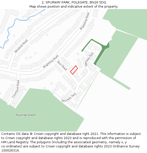 2, SPURWAY PARK, POLEGATE, BN26 5DQ: Location map and indicative extent of plot