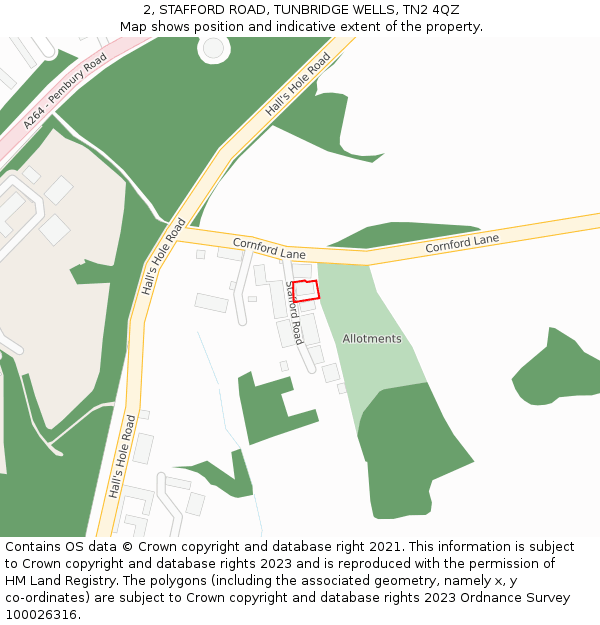 2, STAFFORD ROAD, TUNBRIDGE WELLS, TN2 4QZ: Location map and indicative extent of plot