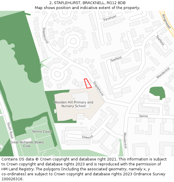 2, STAPLEHURST, BRACKNELL, RG12 8DB: Location map and indicative extent of plot