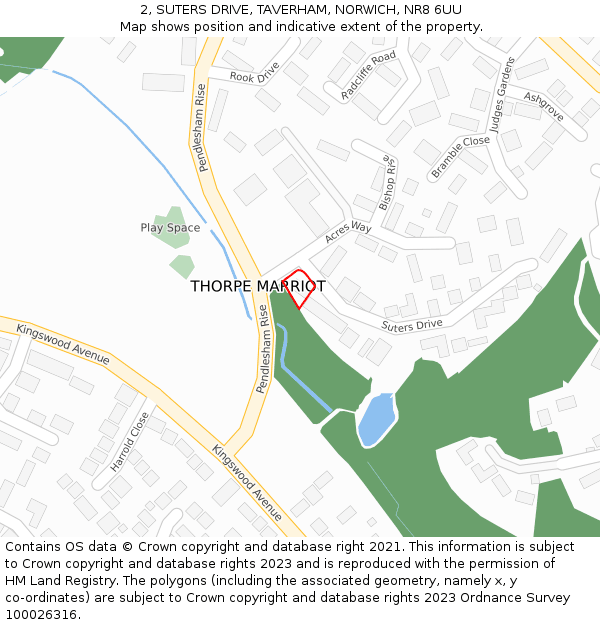 2, SUTERS DRIVE, TAVERHAM, NORWICH, NR8 6UU: Location map and indicative extent of plot