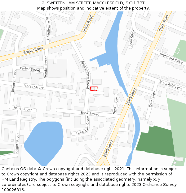 2, SWETTENHAM STREET, MACCLESFIELD, SK11 7BT: Location map and indicative extent of plot