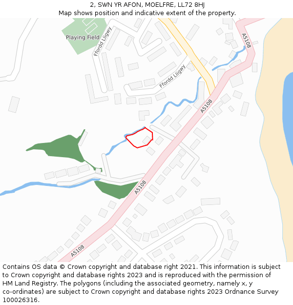 2, SWN YR AFON, MOELFRE, LL72 8HJ: Location map and indicative extent of plot