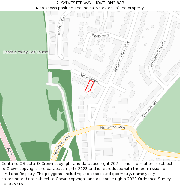2, SYLVESTER WAY, HOVE, BN3 8AR: Location map and indicative extent of plot