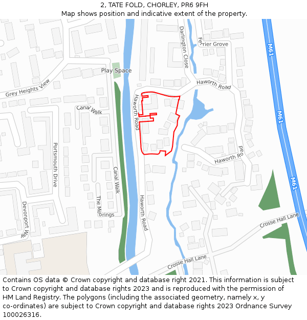 2, TATE FOLD, CHORLEY, PR6 9FH: Location map and indicative extent of plot