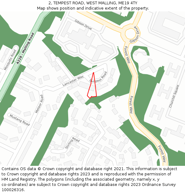 2, TEMPEST ROAD, WEST MALLING, ME19 4TY: Location map and indicative extent of plot