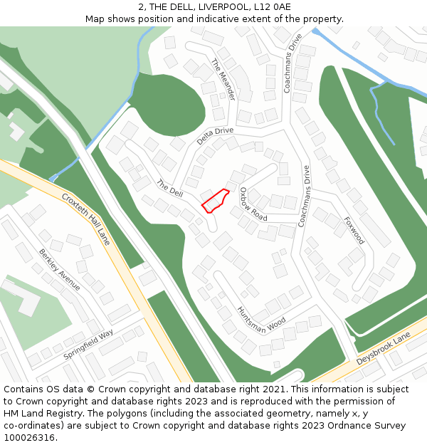 2, THE DELL, LIVERPOOL, L12 0AE: Location map and indicative extent of plot