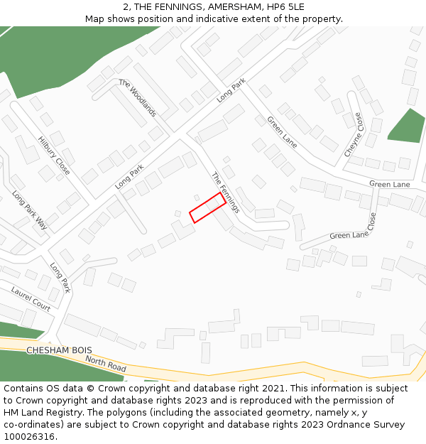 2, THE FENNINGS, AMERSHAM, HP6 5LE: Location map and indicative extent of plot