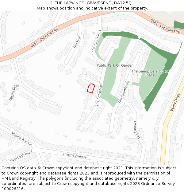 2, THE LAPWINGS, GRAVESEND, DA12 5QH: Location map and indicative extent of plot
