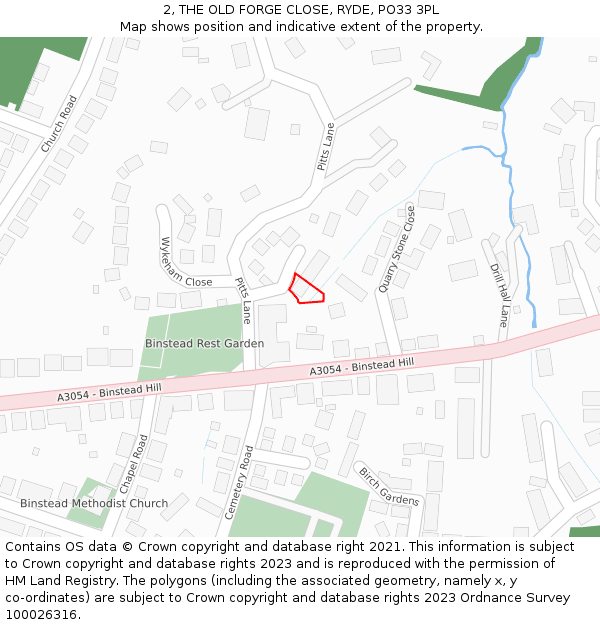 2, THE OLD FORGE CLOSE, RYDE, PO33 3PL: Location map and indicative extent of plot