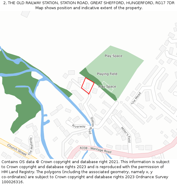 2, THE OLD RAILWAY STATION, STATION ROAD, GREAT SHEFFORD, HUNGERFORD, RG17 7DR: Location map and indicative extent of plot