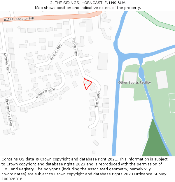 2, THE SIDINGS, HORNCASTLE, LN9 5UA: Location map and indicative extent of plot