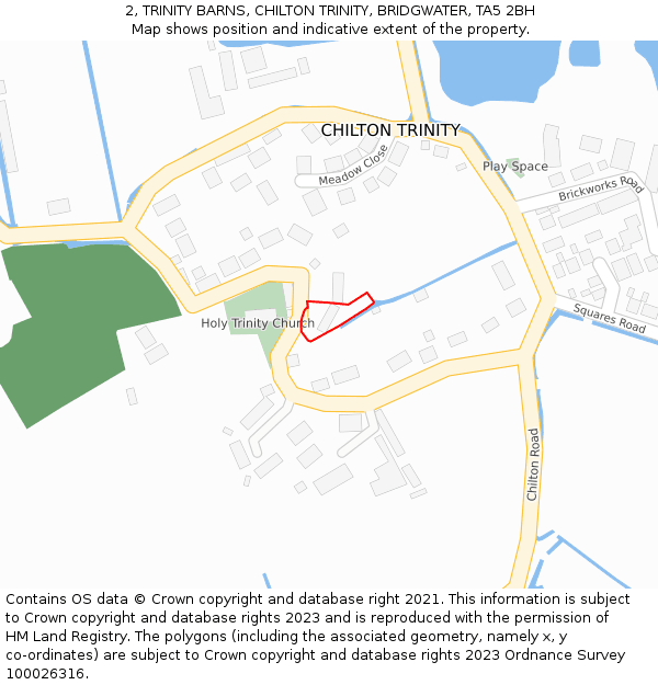 2, TRINITY BARNS, CHILTON TRINITY, BRIDGWATER, TA5 2BH: Location map and indicative extent of plot