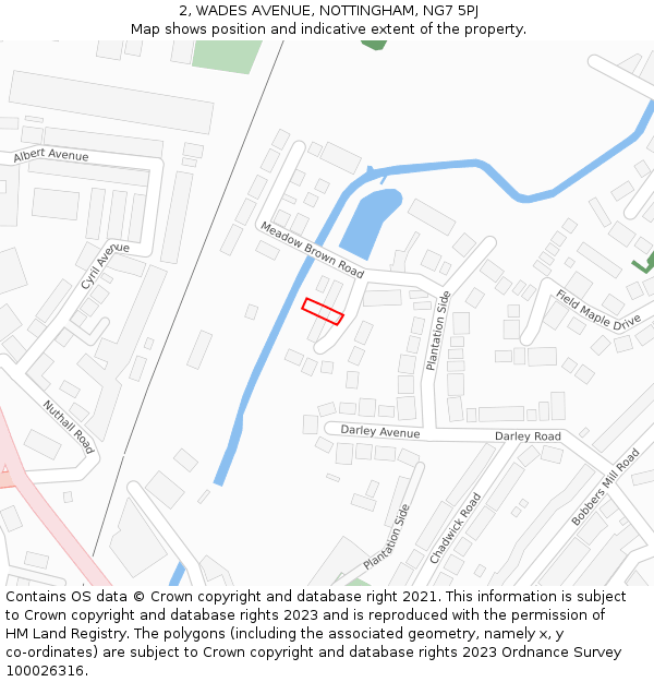 2, WADES AVENUE, NOTTINGHAM, NG7 5PJ: Location map and indicative extent of plot